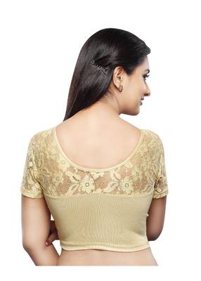 Women's Gold Shimmer Non Padded Stretchable Readymade Blouse 2