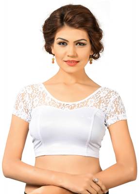 Women's Silver Shimmer Non Padded Stretchable Readymade Blouse 1
