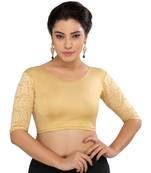 Women's Gold Shimmer Non Padded Stretchable Readymade Blouse