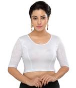 Women's Silver Shimmer Non Padded Stretchable Readymade Blouse
