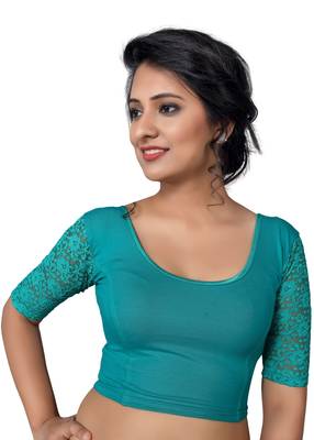 Women's Firozi Cotton Lycra Non Padded Stretchable Readymade Blouse 1