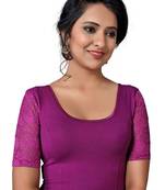 Women's Purple Cotton Lycra Non Padded Stretchable Readymade Blouse