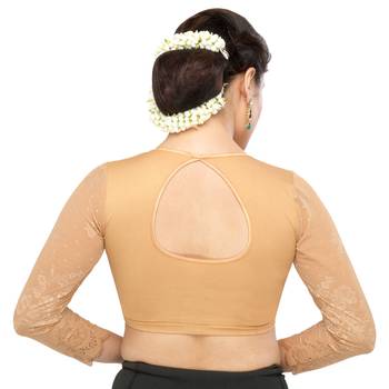 Women's Gold Shimmer Non Padded Stretchable Readymade Blouse 2