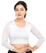 Women's Silver Shimmer Non Padded Stretchable Readymade Blouse