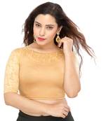 Women's Gold Shimmer Non Padded Stretchable Readymade Blouse