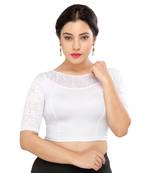 Women's Silver Shimmer Non Padded Stretchable Readymade Blouse