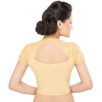 Women's Gold Shimmer Non Padded Stretchable Readymade Blouse 2