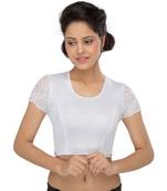 Women's Silver Shimmer Non Padded Stretchable Readymade Blouse