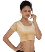 Women's Gold Velvet Non Padded Stretchable Readymade Blouse