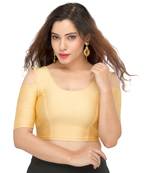 Women's Gold Nylon Non Padded Stretchable Readymade Blouse