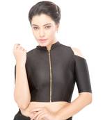 Women's Black Nylon Non Padded Stretchable Readymade Blouse