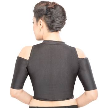 Women's Black Nylon Non Padded Stretchable Readymade Blouse 2