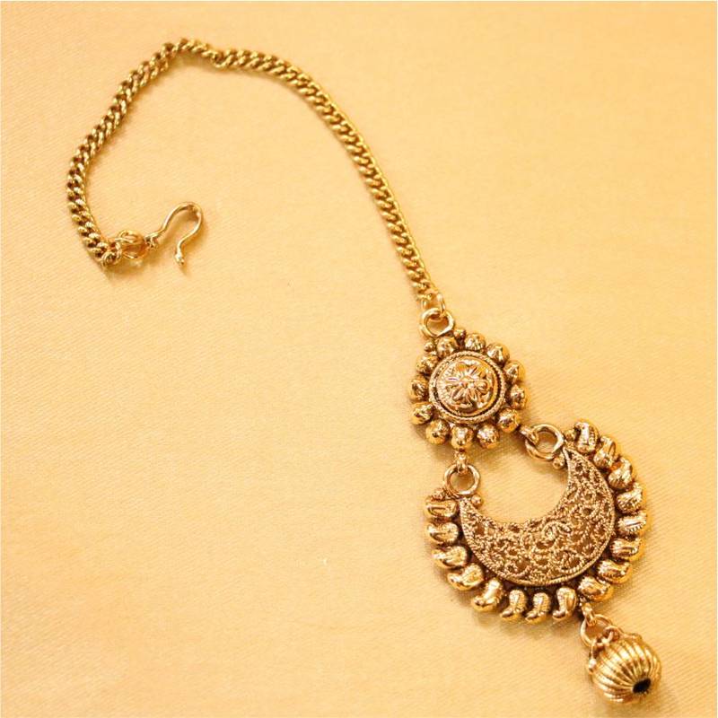 Paisley Antique Gold Maang Tikka Sanvi Jewels 367392