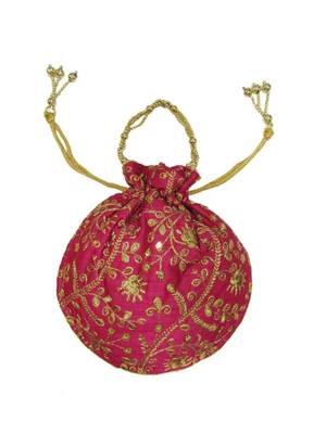 Pink Raw Silk clutches 1