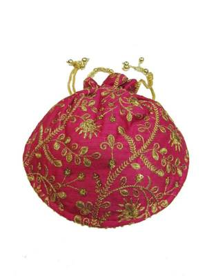 Pink Raw Silk clutches 3
