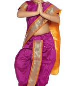 Girls Stitched Traditional Nauvari Saree With Stitched Blouse