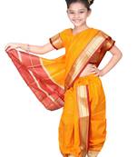 Girls Stitched Traditional Nauvari Saree With Stitched Blouse