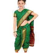 Girls Stitched Traditional Nauvari Saree With Stitched Blouse