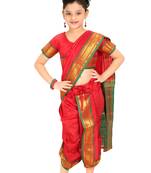 Girls Stitched Traditional Nauvari Saree With Stitched Blouse