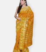 Chhabra 555  Orange embroidered Art Silk Heavy Work saree with blouse
