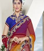 Multicolor Net And  Dupatta Net Patch Work And Stone Work And Zari Work And Sequince Work Unstitched Lehenga Choli