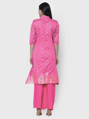 chhabra 555 Pink hand woven unstitched hand woven salwar kameez with dupatta 2