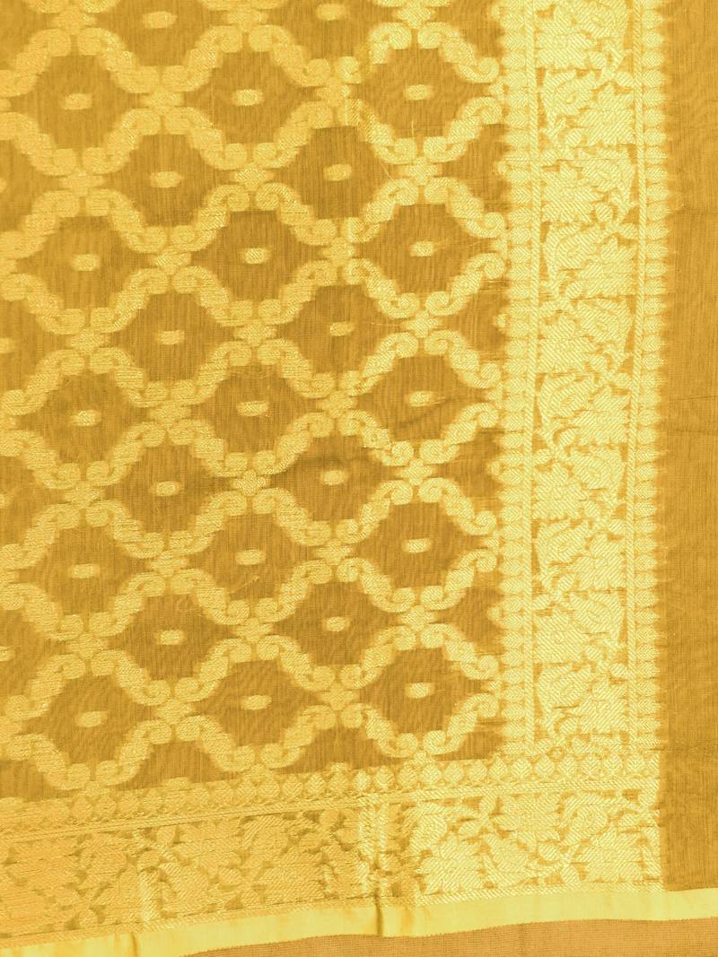 chhabra 555 Mustard hand woven unstitched hand woven salwar kameez with dupatta
