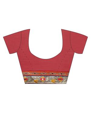 Chhabra 555  Maroon embroidered Poly Georgette Heavy Work saree with blouse 3