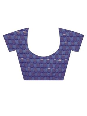 Chhabra 555  Blue Embellished Poly Chiffon  saree with blouse 4