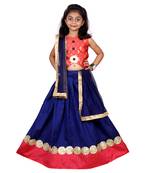 Blue Embroidered Silk Stitched Lehenga