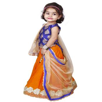Orange Embroidered  Stitched Lehenga 2