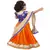 Orange Embroidered  Stitched Lehenga