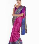 Chhabra 555  Magenta Woven design Art Silk Banarasi saree with blouse