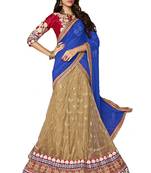 Multicolor Net And Dupatta Chiffon Embroidered Work Unstitched Lehenga Choli