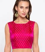 Pink Self Design Brocade Readymade Blouse