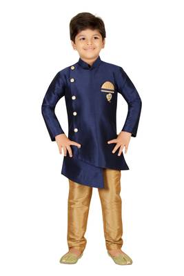 Multicolor Shree Shubh Boy's Ethnic Kurta Payjama Set 1