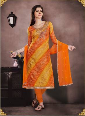 Orange Gotta Patti Chanderi Salwar With Dupatta 1