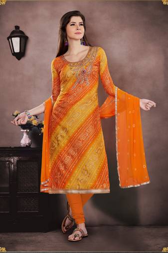 Orange Gotta Patti Chanderi Salwar With Dupatta