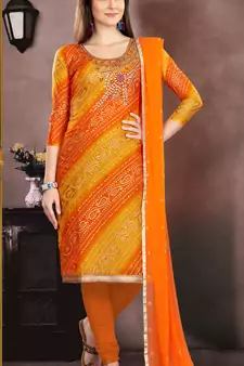 Orange Gotta Patti Chanderi Salwar With Dupatta
