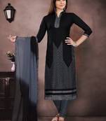 Black embroidered chanderi salwar with dupatta