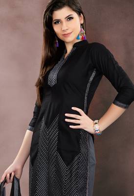 Black embroidered chanderi salwar with dupatta 2
