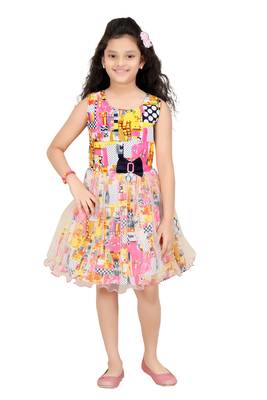 Trendy Girls Party Wear Cotton Frock 1