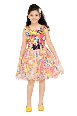 Trendy Girls Party Wear Cotton Frock 1