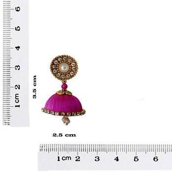 Handmae Silk Thread Leamon Yellow Dark Sky Blue and Baby Pink Dangler Jhumka Earrings combo Set 4
