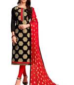 Black Woven Banarasi Silk Salwar With Dupatta