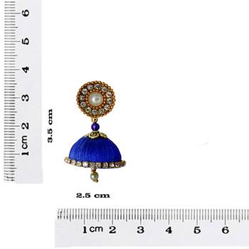 Handmae Silk Thread Magenta and Blue Dangler Jhumka Earrings combo Set 4