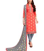 Peach Woven Banarasi Silk Salwar With Dupatta