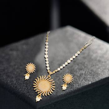 Pearl Sunshine Necklace Set for Woman with Earrings 2