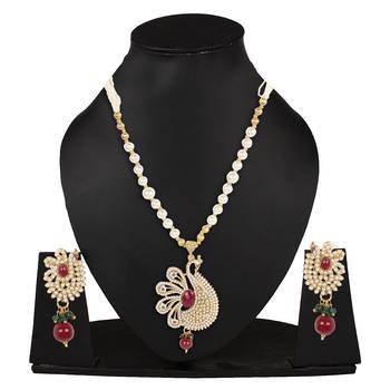 Pearl Peacock Necklace Set for Woman with Earrings 2