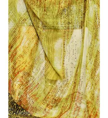 Parrot Green Satin Cotton Printed & Embroidered Unstitched Salwar Suit 6